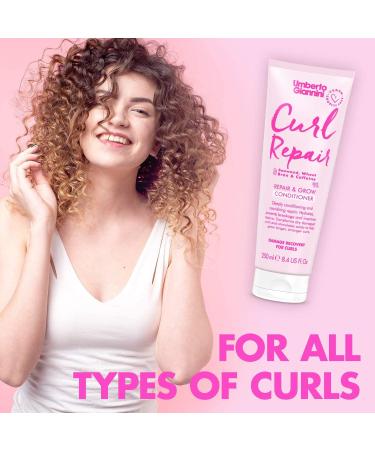 Umberto Giannini Curl Repair Conditioner - Vegan Cruelty-Free & Nourishing Formula with Seaweed & Wheat Bran - 250ml - Buy Online on GoSupps.com