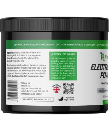 Nutrality Electrolytes Powder 350g | Sugar-Free Keto & Paleo Hydration | Vegan | Watermelon Flavor - Buy Online on GoSupps.com