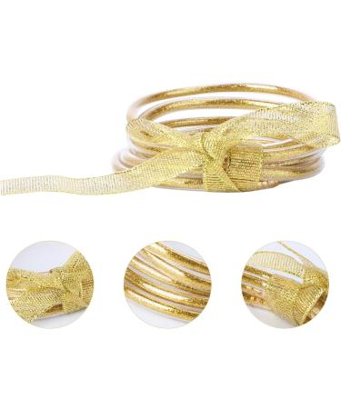 STOBOK 1pc Ribbon Glitter Bracelet Bangles Glitter Jelly Bangle Silicone Glitter Filled Jelly Bracelet Bowknot Jelly Bangle Bracelets Purple Women's Plastic Accessories Bagging Machine Golden 7.5x7.5cm - Buy Online on GoSupps.com