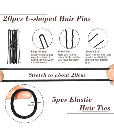 INBOLM 6 Pcs Hair Donuts for Buns Donut Bun Maker Set Hair Doughnuts Bun Makers for Hair Paddingwith 20 Pcs U-Shaped Hair Pins and 5 Pcs Elastic Bands for Girls Kids and Women (Brown) - Buy Online on GoSupps.com