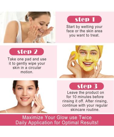 Turmeric & Kojic Acid Cleansing Pads - 80 PCS for Acne Scars Firm Skin & Deep Pore Cleanse | International Shipping - Buy Online on GoSupps.com