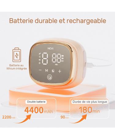 NCVI 8102 Double Electric Breast Pump 4400 mAh Battery with Night Light Portable Breast Pump for Breastfeeding 4 Modes & 9 - Buy Online on GoSupps.com
