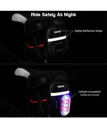OBOVA Waterproof Bike Seat Bag 1.1L | Red Bicycle Saddle Bag with Sturdy Clip-On Strap | Tool Storage Pack for Road Mountain MTB | Black - Buy Online on GoSupps.com