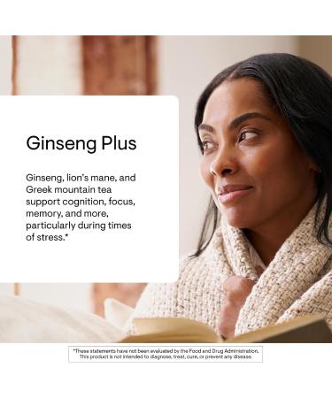 THORNE - Ginseng Plus - Supports Focus Cognition Memory & Resilience to Stress* - with Korean Red Ginseng Lion's Mane & Greek Mountain Tea - Soy Gluten & Dairy Free - 60 Capsules - Buy Online on GoSupps.com