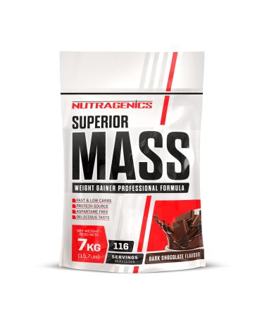 Mass Gainer - Nutragenics Superior Mass - 7 kg - Gainer mass - Protein mass gainer - Whey gainer - Protein gainer - Protein gainer (Chocolate)