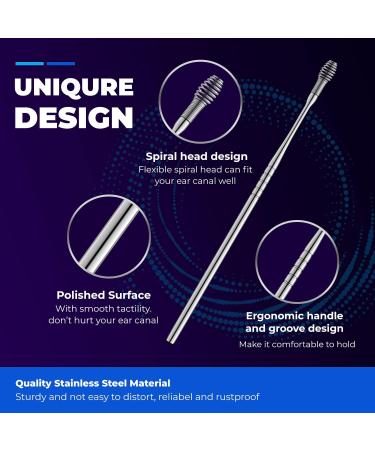 Ear Wax Removal Stainless Steel 360 Spiral Ear Care Tools - Buy Online on GoSupps.com