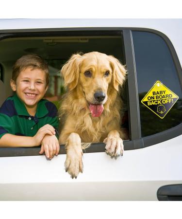 2PCS Baby on Board Safety Sign for Car - Removable Kids Warning Sticker with Suction Cups - Buy Online on GoSupps.com