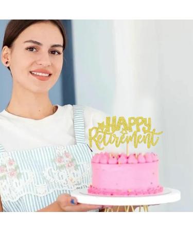 Keaziu 1PCS Happy Retirement Cake Toppers New Journey Begins Welcome 7 day Weekend Adventure Begins Cupcake Picks Retirement Theme Farewell Birthday Party Cake Decorations Supplies Gold Gold 1-2024 - Buy Online on GoSupps.com