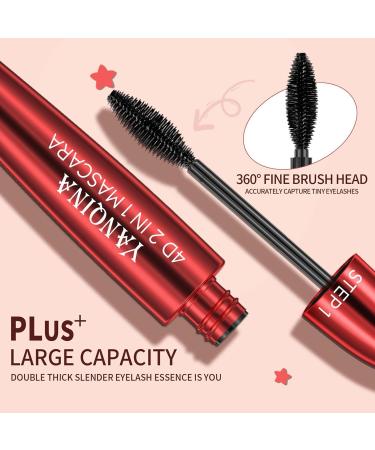 3 Black Mascara - Portable Silk Fiber Lash Mascara for Natural Lengthening and Thickening Effect Everyday Mascara for Fine Short Eyelash 3 Pcs Mascara - Buy Online on GoSupps.com