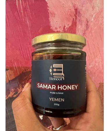 Honoor Yemeni Samar Honey | Natural Unfiltered Unheated Pure Honey 200 Grams | Unpasteurised Raw Honey Luxury Honey in a Glass Jar (1) - Buy Online on GoSupps.com