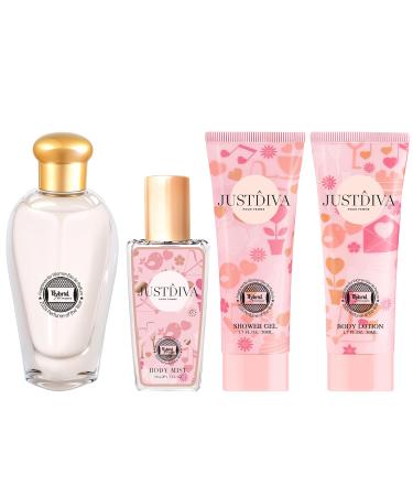 HyBrid & Company Just Diva 4Pcs Gift Set For Women 50ml-Perfume&50ml-Mist&50ml-Bodylotion&50ml-Shower Gel - Buy Online on GoSupps.com