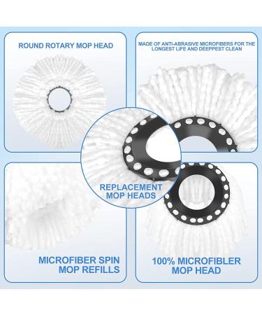 3 Pack Round Microfiber Spin Mop Head Refills - Standard Size, Easy to Clean Hurricane Rotating Mop Replacement - Buy Online on GoSupps.com