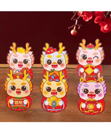 JAYIOLA 6 Red Envelopes for The Chinese Lunar New Year Hong Bao Traditional Gift Red Packets for The Graduation Festival Style B - Buy Online on GoSupps.com