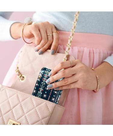 Travel Lipstick Organizer Case | Portable Makeup Bag with Mirror | Vintage Ethnic Bohemia Design - Buy Online on GoSupps.com