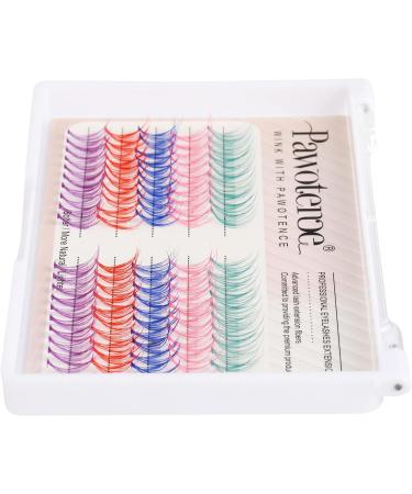 Colored Cluster Lashes Individual Lashes DIY Eyelash Extension 5 Colors Lash Clusters Eyelash 14mm Curl Lash Extension 100pcs Clusters False Lashes Set Pack by Pawotence (Color-Mix-14mm) COLORFUL - Buy Online on GoSupps.com