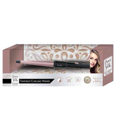 Pure Silk Tourmaline Ceramic Tapered Curling Wand with Temperature Control