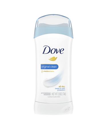 Dove Invisible Solid Antiperspirant Deodorant Stick for Women  Original Clean  For All Day Underarm Sweat & Odor Protection 2.6 oz Original Clean 2.6 Ounce (Pack of 1)