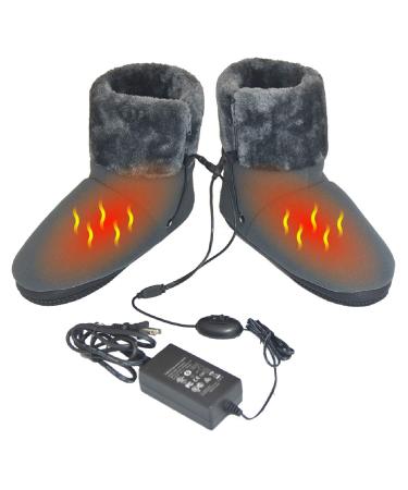 ObboMed  MF-2320L 12V  20W Cozy Carbon Fiber Heated Warming Booties  Soft Sole  Size L:45.5 (fits foot up to 45.5) - Heating Slippers  Infrared Shoe  Warm Pad  Foot Heater  Cold feet solution