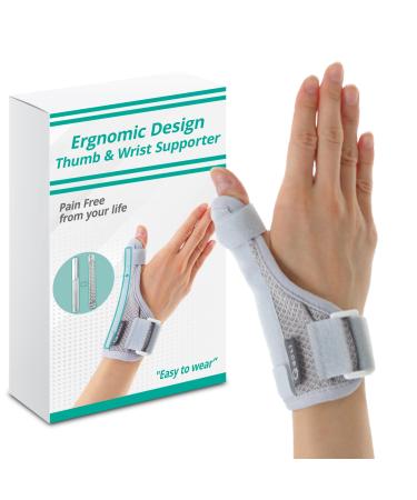 QQOLi Thumb & Wrist Brace - Pain Relief Tendonitis Stabilizer splint for Wrist pain/Right & Left hands/women men/Lightweight and Breathable (GLAY) GRAY