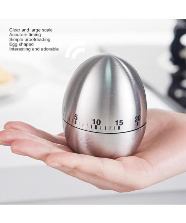 Verdingly Stainless Steel Egg-Shaped Mechanical Rotating Timer | Kitchen & Sauna Use | Clear Scale & Memory Feature - Buy Online on GoSupps.com