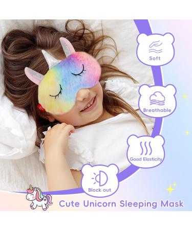 Cooling Eye Mask & Sleep Mask - Rainbow Unicorn Gift for Teens & Women | Cold Warm Compress for Dry Eyes | Plush Blindfold for Spa & Travel - Buy Online on GoSupps.com