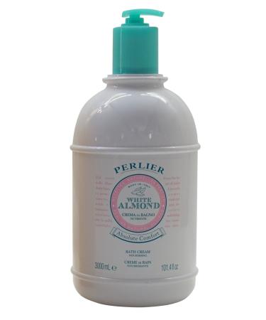 Perlier:"White Almond" Nourishing Bath Cream Measuring Cap * 101.4 Fluid Ounces (3000mL) Convenience Bottle * Italian Import