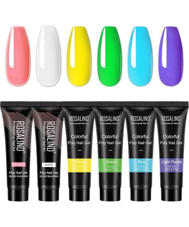 Rosalind 6pcs/Lot Poly Nail Gel Kit Extension Builder Acrylic Art UV Gel Polish Manicure Set Hybrid Varnishes Semi Permanent - (Color: RE-6GELSTOOL-11) - Buy Online on GoSupps.com
