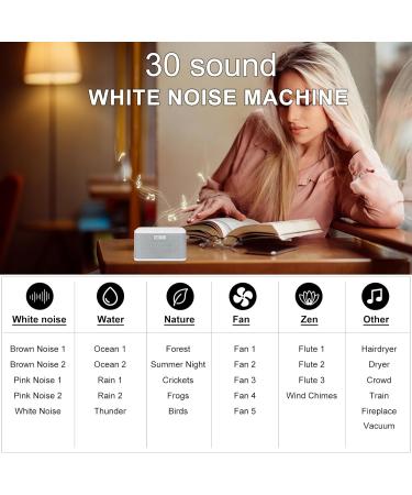 Bigmonat White Noise Sleep Aid - 30 Natural Soothing Noises Memory & Timer Functions - Improve Insomnia | International Shipping - Buy Online on GoSupps.com