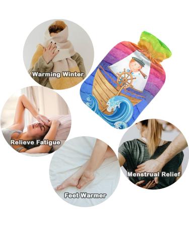 Naanle Watercolor Hot Water Bottle with Cover - 1L Transparent for Bed Hand & Feet Pain Relief | Heat & Cold Therapy - Buy Online on GoSupps.com