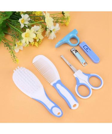 Portable Baby Grooming Kit for Nursery Newborns - Hair Brush, Nail Clipper, Nasal Aspirator & More - Blue - Buy Online on GoSupps.com