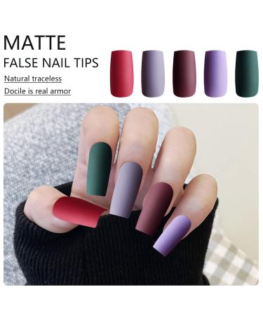 LoveOurHome 576pc Medium Matte Square Press on Nails - 24 Colors, Full Cover Colored Fake Nails for Women Girls - Acrylic Tips with Case - Buy Online on GoSupps.com