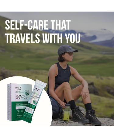 Orlo Women's Vitality Mix Travel Kit Daily Multivitamin & Bacillus Probiotic Supplement for Feminine Health Energy Focus with Vitamin D3 B12 Iron Glycine Cranberry & Spirulina (7 sachets) - Buy Online on GoSupps.com