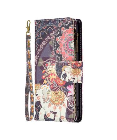 VQWQ mobile phone case for Xiaomi Redmi Note 12 4g case - protective cover for Xiaomi Redmi Note 12 4g leather bag with lanyard zipper card case flip case folding cover Magnetic 03 elephant Xiaomi Redmi Note 12 4g elephant