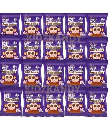 20 Pack Milk Chocolate Button Bags 14g - Creamy Milk Chocolate Button Shaped Buttons for Kids Boys and Girls - Buy Online on GoSupps.com