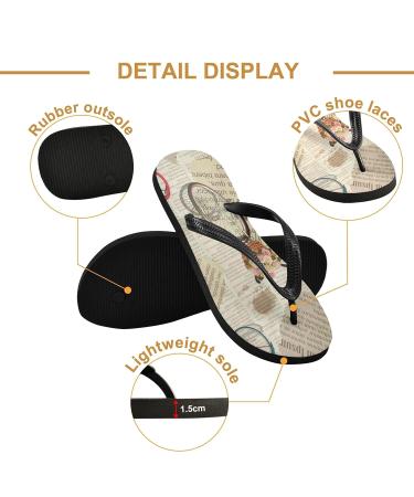 Mnsruu Eiffel Tower Heart Blossom Flip Flops | Stylish Sandals for Home Spa & Travel - Unisex - Buy Online on GoSupps.com