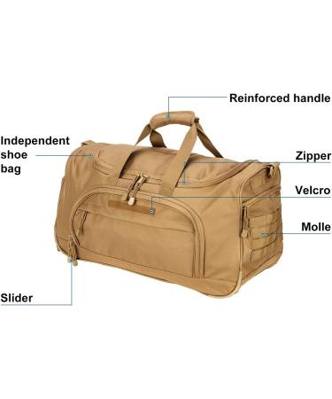 X&X Waterproof Men's Gym Bag with Shoe Compartment - 24 inch Khaki - Buy Online on GoSupps.com