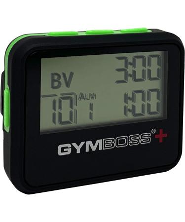 Gymboss Plus Interval Timer & Stopwatch - Black/Green Soft Coating Bundle for Gym & Fitness - Buy Online on GoSupps.com
