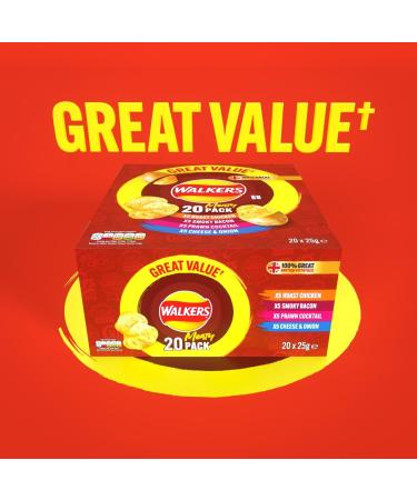 Walkers Meaty Variety Multipack Crisps Box 20x25 g 500 g (Pack of 1) - Buy Online on GoSupps.com