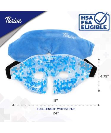 Thrive Hot & Cold Eye Mask - Reusable Gel Bead Ice Pack for Eye Relief - FSA HSA Approved - Buy Online on GoSupps.com
