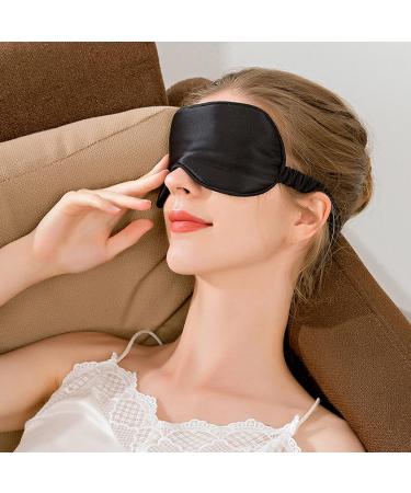 GRASARY Faux Silk Eye Mask for Sleeping | Comfortable Navy Blue Sleep Cover with Storage Bag - Buy Online on GoSupps.com