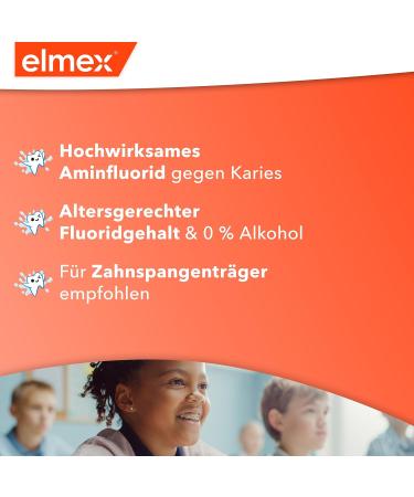 Elmex Mouthwash Caries Protection for Juniors 6-12 Years - 400 ml | Age-Appropriate Fluoride for Strong Teeth | Mint Flavor - Buy Online on GoSupps.com
