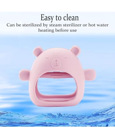 Silicone Baby Teething Toy - BPA Free Infant Hand Teether Pacifier for Babies 3-12 Months - Bear Design for Soothing Pain Relief and Sucking Needs - Buy Online on GoSupps.com