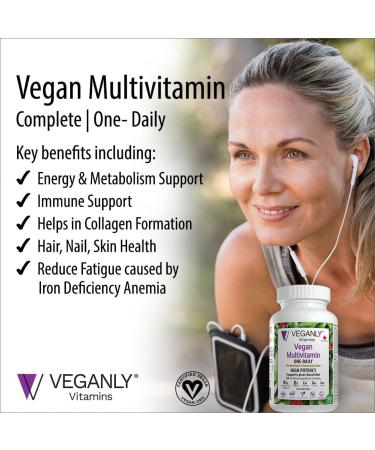VEGANLY Vegan Multivitamin One-Daily for Plant-based Diets. 90 veg. tablets with high potency in B12 D3 Calcium Iron Zinc & more. Best for vegans and vegetarians. (NPN 80076962) - Buy Online on GoSupps.com
