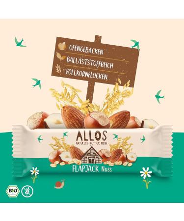 Allos Organic Oat Flapjack Nut Bar - 16 x 50g | Healthy Energy & Sports Snack - Buy Online on GoSupps.com