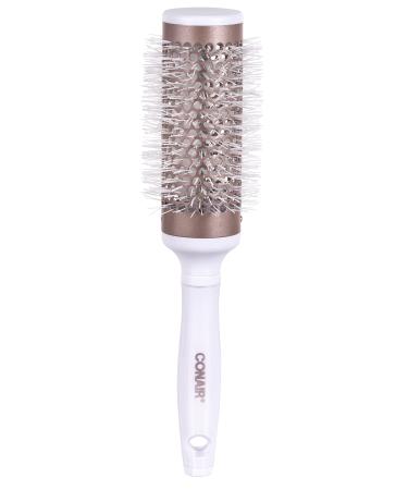 Conair Double Ceramic Thermal Round Blow Drying Brush For Women Men All Hair Types-Lengths (58778WC -4CT) White Thermal Round Brush