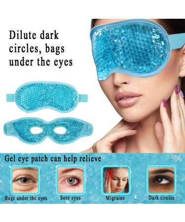 Lucktao Cooling Eye Masks - Reusable Gel Goggles for Migraine Relief & Swollen Eyes | Hot Cold Therapy (2 Pack - Blue) - Buy Online on GoSupps.com