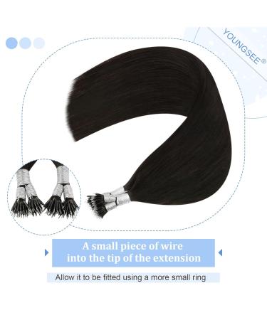 Youngsee Nanoring Extensions - Real Hair Brown 40cm | Nano Ring Hair Extensions 50g #2 - Dark Brown Nano Beads for Hair Recovery - Buy Online on GoSupps.com