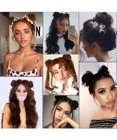 RPAEOY Dark Brown Messy Bun Claw Clips - 2 Pack Synthetic Hair Scrunchy Donut for Women - Buy Online on GoSupps.com
