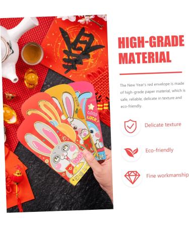 Didiseaon 90 Pcs 2023 Year of The Rabbit Red Packets Lucky Hong Bao Chinese New Year Red Pocket Red Envelopes Chinese New Year Red Envelope New Year Money Envelope Paper Wedding Coin As Shown 1x3pcs 17X9CMx3pcs - Buy Online on GoSupps.com