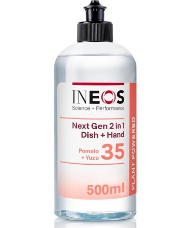 Ineos Next-Gen 2in1 Washing Up Liquid 3L (500ml x 6) - Pomelo & Yuzu Scent - Plant Powered for 1000 Sinkfuls - Dishwashing + Handwashing - Buy Online on GoSupps.com